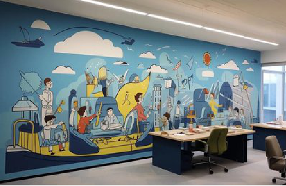 石台办公室墙绘的特点。