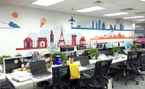 石台教你设计办公室墙绘的方法。