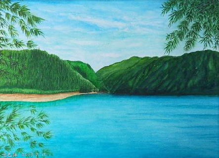 石台在墙绘中，如何绘画绿水青山？