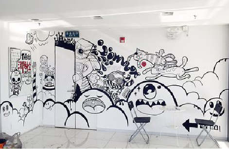 石台手绘墙并非传统涂鸦。